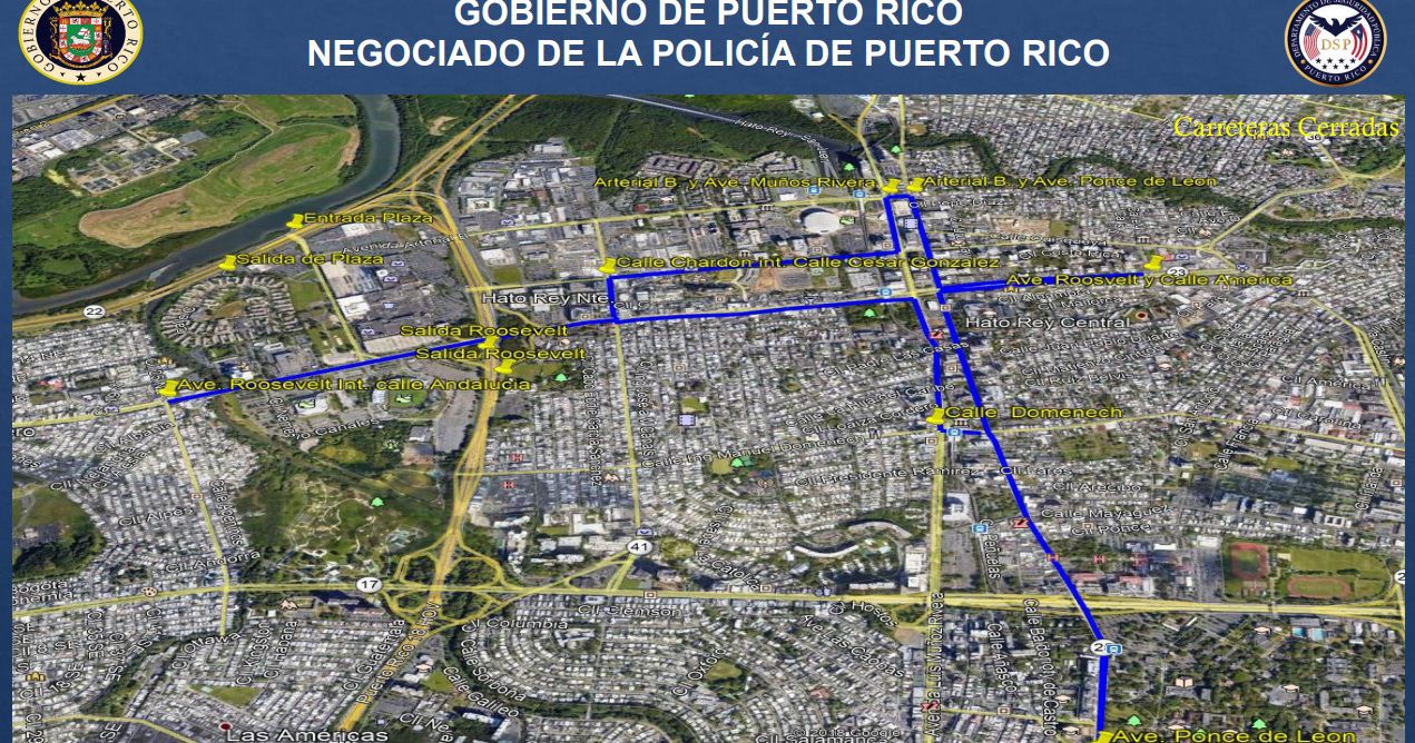 Mapa - 1 de mayo 2019 - carreteras cerradas